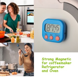 Multi-Function Electronic Timer - Magnetic Digital Timers Big LCD Display The Loud/Silent Switch Countdown Timer Extensively Use in Break Time, Cooking,Gym, Meeting, Classroom