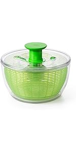 OXO Good Grips Salad Spinner | Lettuce Spinner | Fruit Washer | Fruit Washing Bowl with Strainer | Vegetable Cleaner | Salad Cleaner | Lettuce Washer | 6.22 Quart Capacity