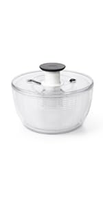 OXO Good Grips Salad Spinner | Lettuce Spinner | Fruit Washer | Fruit Washing Bowl with Strainer | Vegetable Cleaner | Salad Cleaner | Lettuce Washer | 6.22 Quart Capacity