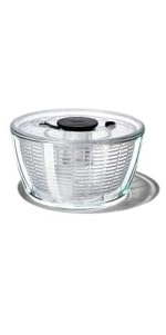 OXO Good Grips Salad Spinner | Lettuce Spinner | Fruit Washer | Fruit Washing Bowl with Strainer | Vegetable Cleaner | Salad Cleaner | Lettuce Washer | 6.22 Quart Capacity