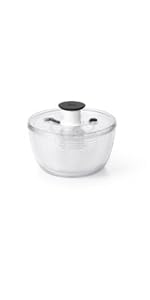 OXO Good Grips Salad Spinner | Lettuce Spinner | Fruit Washer | Fruit Washing Bowl with Strainer | Vegetable Cleaner | Salad Cleaner | Lettuce Washer | 6.22 Quart Capacity
