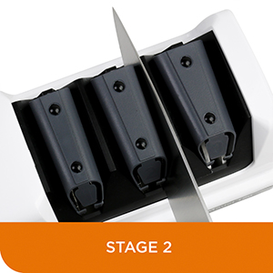 Chef'sChoice Professional Electric Knife Sharpeners With 100-Percent Diamond Abrasives And Precision Angle Guides For 20-Degree Straight-Edge and Serrated Knives, 3-Stage, White