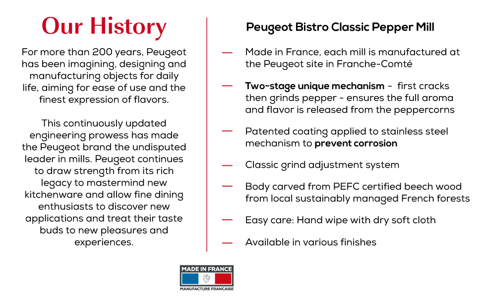 Peugeot Bistro 4-Inch Pepper Mill, Natural (800-1)