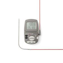 Taylor Programmable with Timer Instant Read Wired Probe Digital, Meat, Food, Grill BBQ Cooking Kitchen Thermometer with Timer, Gray