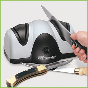 Presto 08800 EverSharp Electric Knife Sharpener, 2-Stage System, Silver/Black