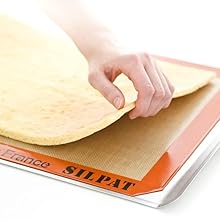 Silpat Premium Non-Stick Silicone Baking Mat, Half Sheet Size, 11-5/8 x 16-1/2, Orange