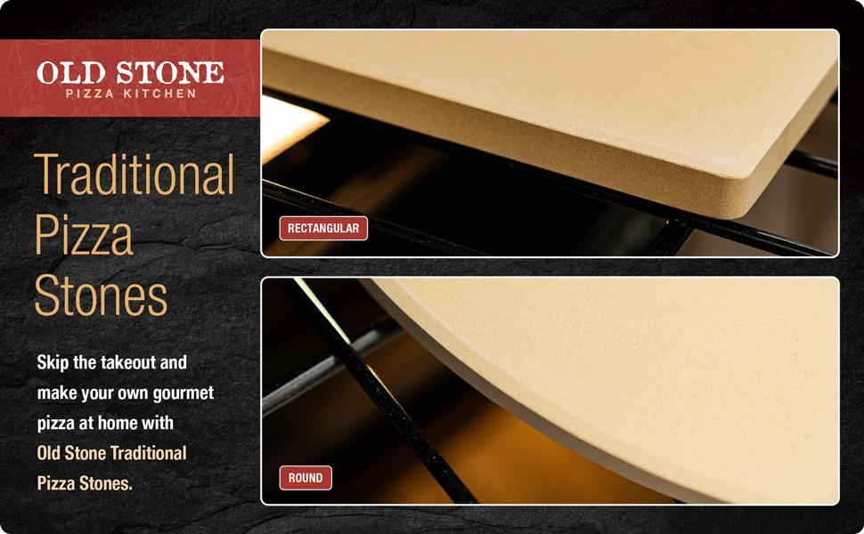 Old Stone Pizza Kitchen Rectangular Pizza Stone for Oven and Grill, 14x16-Inch