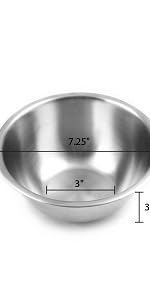 Fox Run Stainless Steel Small Mixing Bowl, 7.25 x 7.25 x 3.75 inches, Metallic