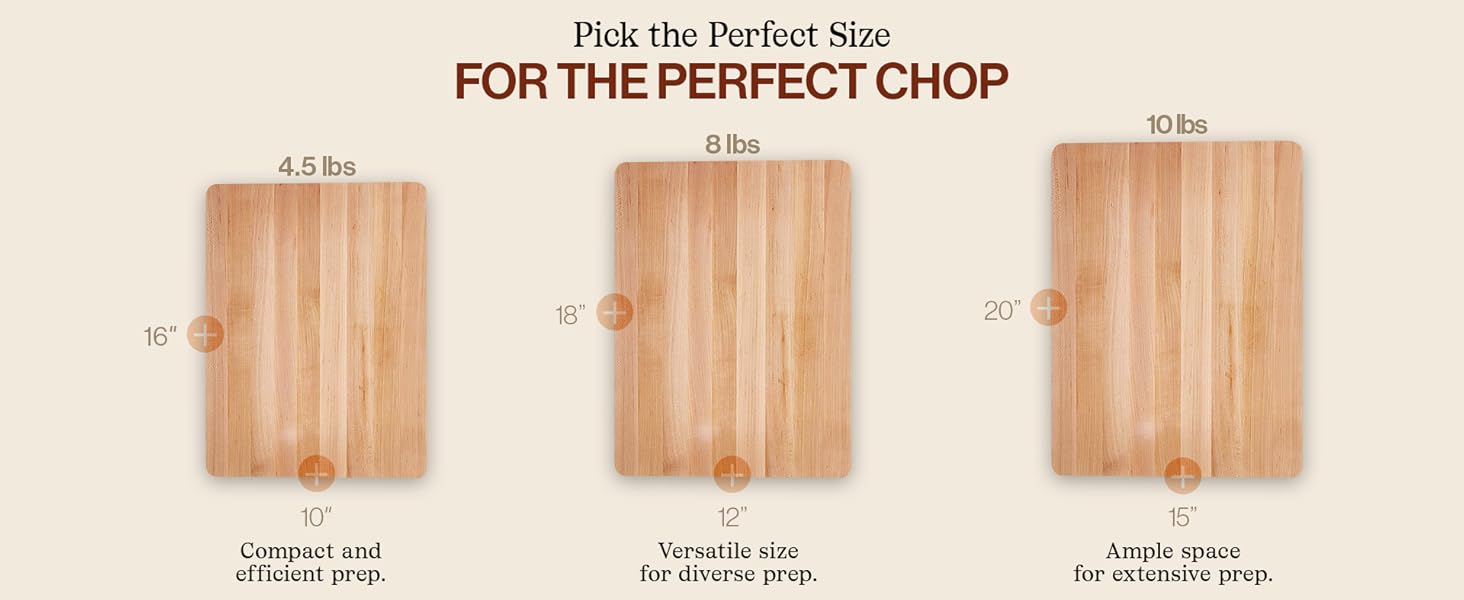 John Boos Chop-N-Slice Series Rectangular Maple Cutting Board, 16" x 10" x 1", 4.5 lb – Reversible Edge-Grain Butcher Block, Made in the USA