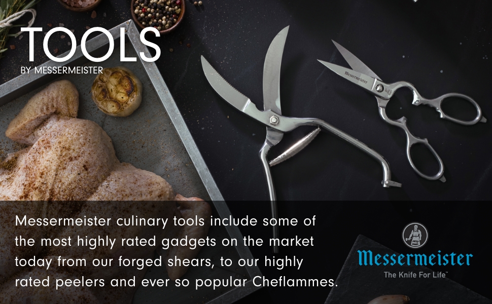 Messermeister 8.5-Inch Take-Apart Utility Shears, Black - Includes Screwdriver, Nut Cracker, Jar Lid Opener/Gripper, Bottle Opener & Bone + Twig Cutter - Suitable for Right-Handed Users