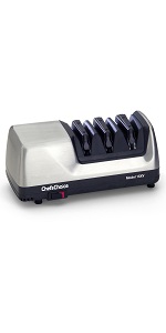 Chef'sChoice Professional Electric Knife Sharpeners Sharp-N-Hone With 100-Percent Diamond Abrasives And Precision Angle Guides For 20-Degree Straight-Edge and Serrated Knives, 2-Stage, Gray