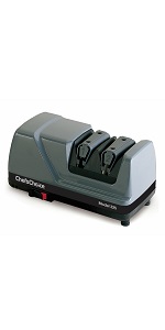 Chef'sChoice Professional Electric Knife Sharpeners Sharp-N-Hone With 100-Percent Diamond Abrasives And Precision Angle Guides For 20-Degree Straight-Edge and Serrated Knives, 2-Stage, Gray