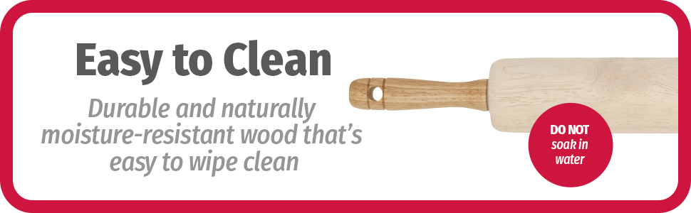 GoodCook Everyday Rolling Pin, 17 inches, Wood