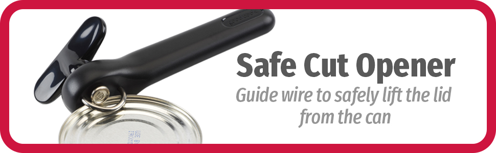 Good Cook Can Opener, Safe Cut Manual Can Opener, no Sharp Can Edges, Black