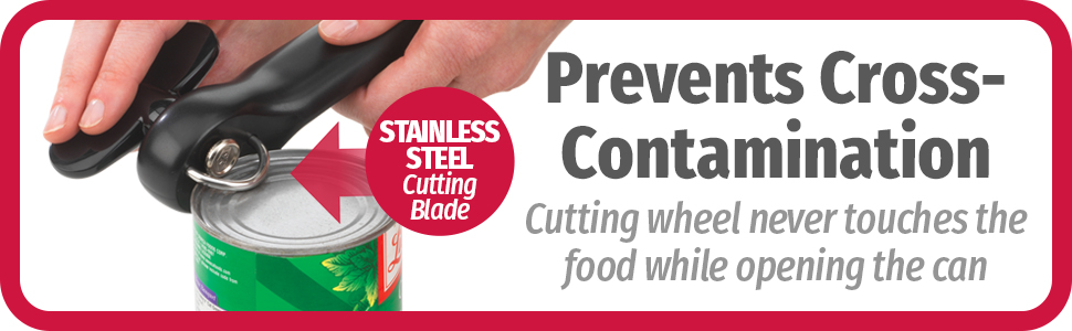 Good Cook Can Opener, Safe Cut Manual Can Opener, no Sharp Can Edges, Black