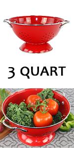 Calypso Basics by Reston Lloyd Powder Coated Enameled Colander, 5 Quart, Lemon