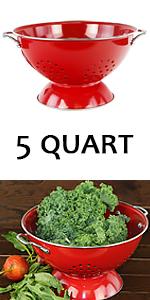 Calypso Basics by Reston Lloyd Powder Coated Enameled Colander, 5 Quart, Lemon