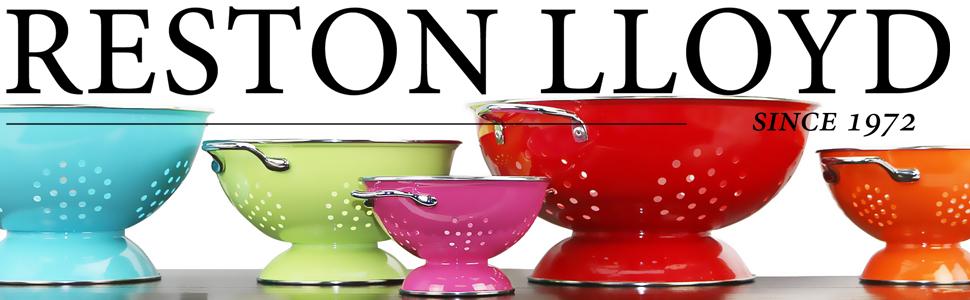 Calypso Basics by Reston Lloyd Powder Coated Enameled Colander, 5 Quart, Lemon