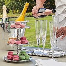 MARIPOSA BEADED WINE COASTER | SILVER | BRILLANTE | BARWARE | WINE PLATES & COASTERS | RECYCLED SANDCAST ALUMINUM | HANDMADE IN MEXICO