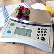 Escali Pana V136 Large Volume Measuring Kitchen/Baking/Cooking Scale, Preprogrammed With Over 150 Ingredients, LCD Digital Display, 13lb Capacity