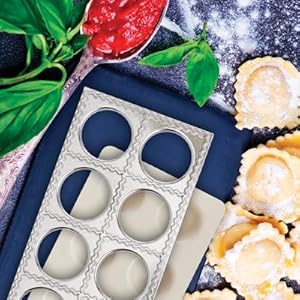 Fantes Ravioli Maker Stamp Set, Square Stamp with Wooden Handle and Fluted Edge, 2.75-Inch, The Italian Market Original since 1906