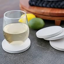 Thirstystone Natural Sandstone Coaster with Protective Cork Backing 4 Pack Eco-Friendly, Absorbent, Easily Wipes Clean