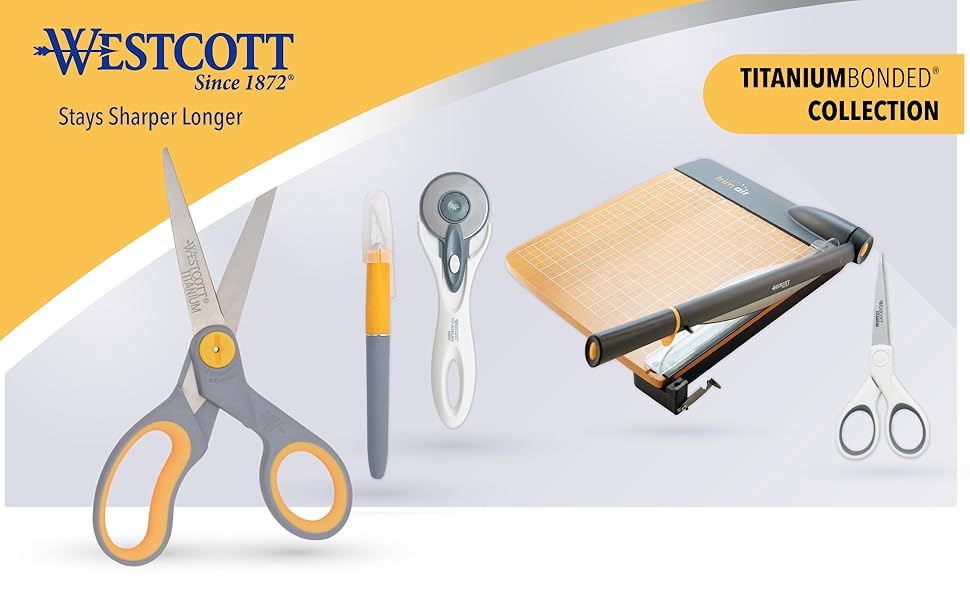 Westcott 8” Titanium Bonded Scissors with Adjustable Glide and Soft Handle, 2-Pack- Durable Multipurpose Scissors for Office, Home, and School Use, Sharp Precision Blades for Everyday Cutting
