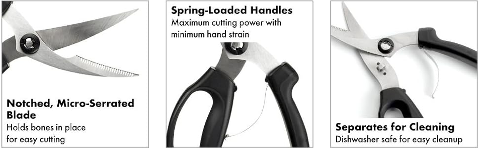 OXO Good Grips Spring-Loaded Poultry Shears, Black