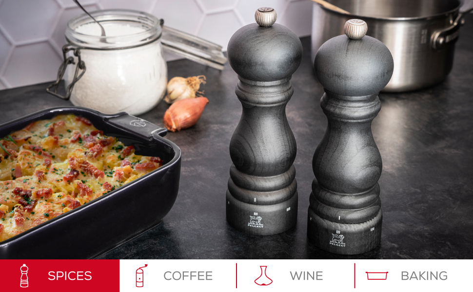 u'Select manual pepper mill in natural wood, 22 cm