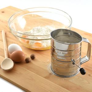 Norpro Polished 8-Cup Stainless Steel Hand Crank Sifter
