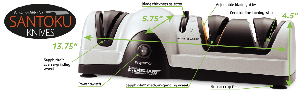 Presto 08810 Professional Electric Knife Sharpener, Multi/None