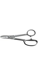 Klein Tools 23008 Premium Forged Heavy Duty Bent Trimmer Scissors, Made in USA, 8-Inch Multipurpose Durable Household Scissors, Perfect for Kitchen, Sewing, Crafts, Office