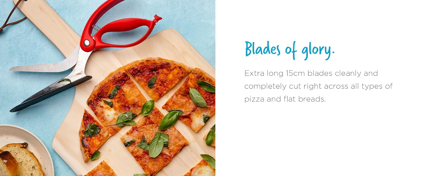 Dreamfarm Scizza 2-In-1 Easy Ergonomic Pizza Scissors with Stainless Steel Pizza Cutter Blades & Non-Stick Slice Server - Black