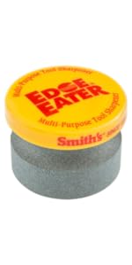 Smith’s JIFF-S 10-Sec Knife & Scissors Sharpener - Right & Left-Handed Scissors - Carbide Blades - Outdoor Sharpener for Pocket, Hunting, Fishing & Kitchen Knives - Handheld Pullover Sharpener