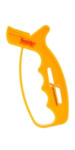 Smith’s JIFF-S 10-Sec Knife & Scissors Sharpener - Right & Left-Handed Scissors - Carbide Blades - Outdoor Sharpener for Pocket, Hunting, Fishing & Kitchen Knives - Handheld Pullover Sharpener