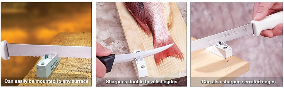 AccuSharp Knife Sharpening Tool for Restoration, Diamond-Honed Tungsten Carbide Blade Sharpener with Sturdy Mount, Helps Revive, Hone, & Restore Kitchen Knives & All Blades