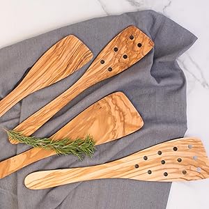 Eddington 50016 Italian Olive Wood Pasta Server, Handcrafted in Europe, Brown, 12-Inches
