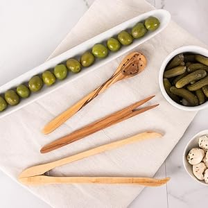 Eddington 50016 Italian Olive Wood Pasta Server, Handcrafted in Europe, Brown, 12-Inches