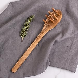 Eddington 50016 Italian Olive Wood Pasta Server, Handcrafted in Europe, Brown, 12-Inches
