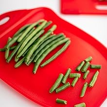 Dexas Chop & Scoop Cutting Board, 9.5 by 13 inches, White with Black Handle