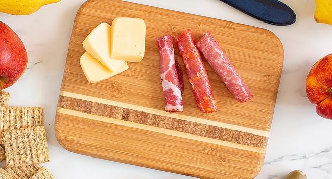 Totally Bamboo Barbados Bamboo Wood Cutting Board, 9" x 6.5"