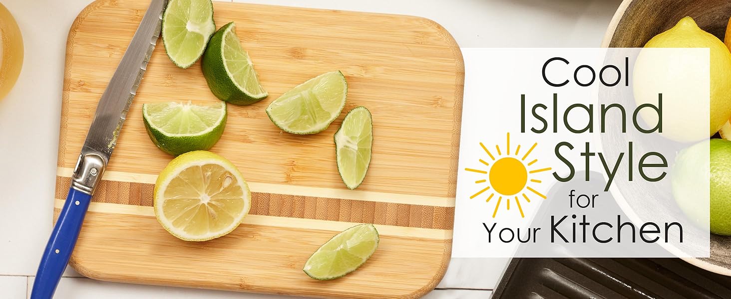 Totally Bamboo Barbados Bamboo Wood Cutting Board, 9" x 6.5"