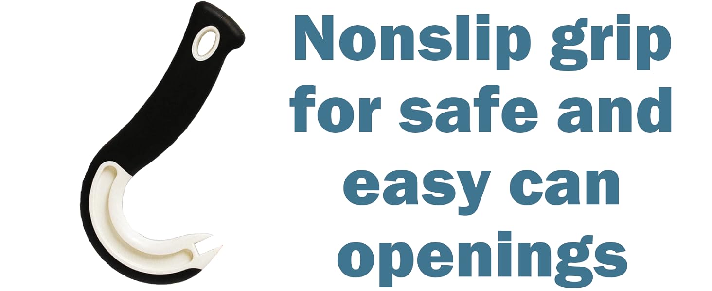 Jokari Ring Pull Can Opener for Soda and Food Cans Arthritis Aid with Non Slip Grip for Seniors Kids and Nail Protection Manual Pull Tab Tool for Easy Open Cans Black Dishwasher Safe