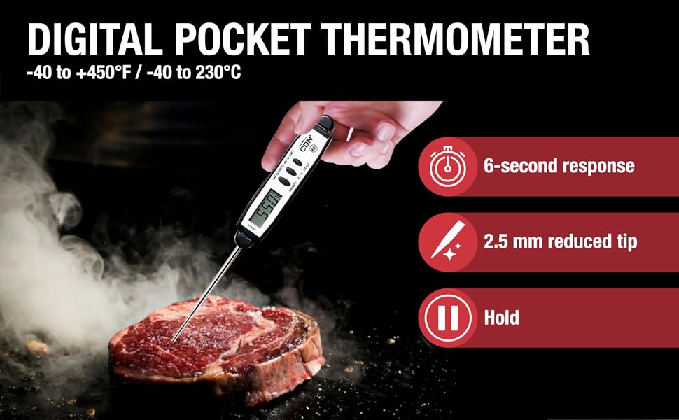 CDN Waterproof Digital Cooking Thermometer Instant Read 2.75