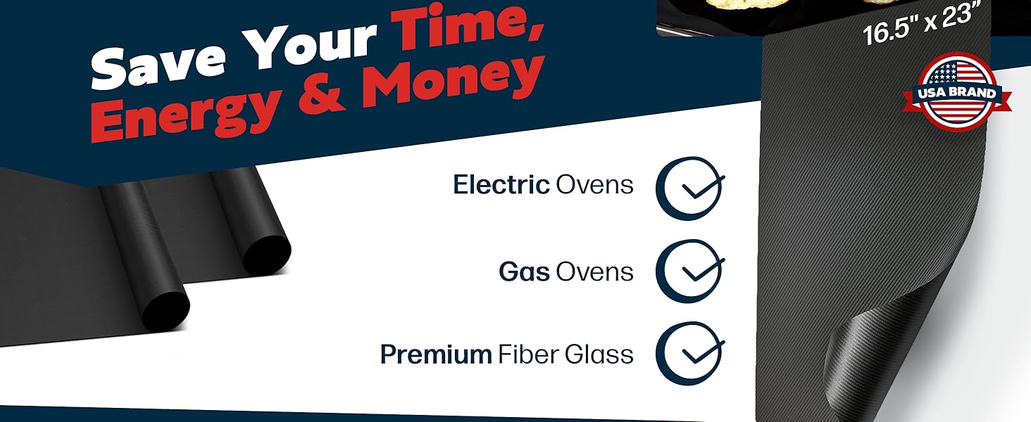 Cooks Innovations Non-Stick Oven Protector Mat - Heavy Duty Nonstick Oven Rack Liners to Protect Convection, Electric, Gas, & Microwave Ovens - BPA & PFOA Free Heat Resistant Baking Mat