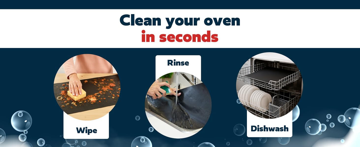 Cooks Innovations Non-Stick Oven Protector Mat - Heavy Duty Nonstick Oven Rack Liners to Protect Convection, Electric, Gas, & Microwave Ovens - BPA & PFOA Free Heat Resistant Baking Mat