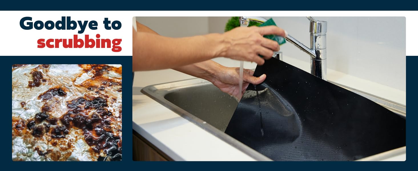 Cooks Innovations Non-Stick Oven Protector Mat - Heavy Duty Nonstick Oven Rack Liners to Protect Convection, Electric, Gas, & Microwave Ovens - BPA & PFOA Free Heat Resistant Baking Mat