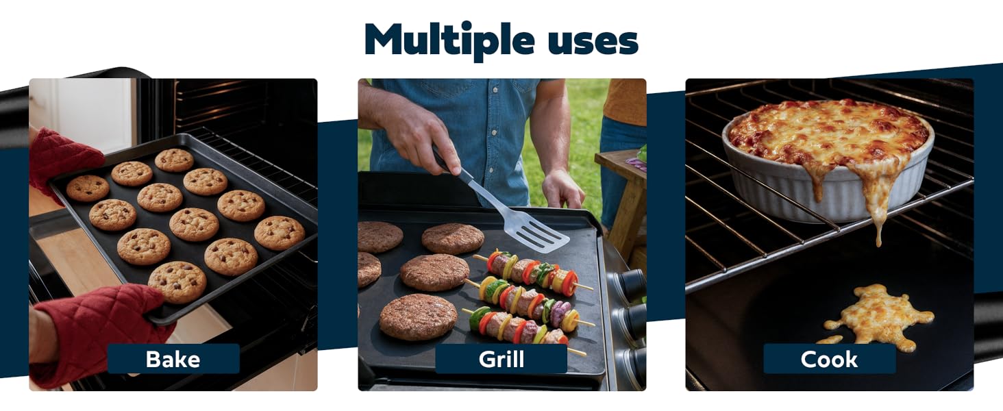 Cooks Innovations Non-Stick Oven Protector Mat - Heavy Duty Nonstick Oven Rack Liners to Protect Convection, Electric, Gas, & Microwave Ovens - BPA & PFOA Free Heat Resistant Baking Mat