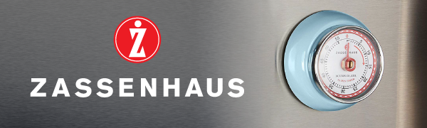 Zassenhaus Magnetic Retro Kitchen Timer, Classic Mechanical Cooking Timer (Black)