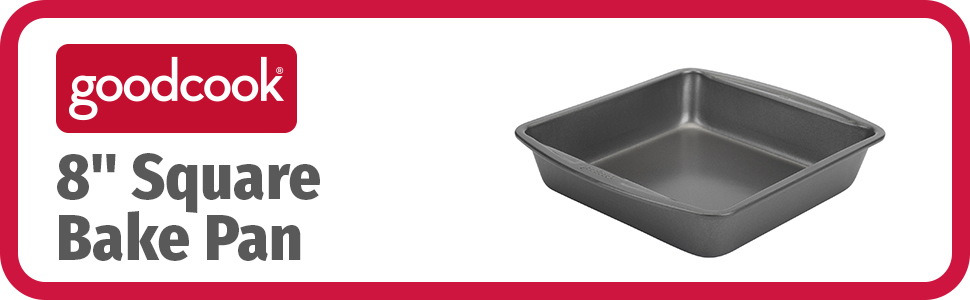 GoodCook Everyday Nonstick Steel Square Pan, 8